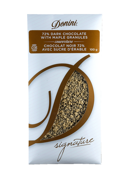 72% Dark Chocolate Maple Granules Bar