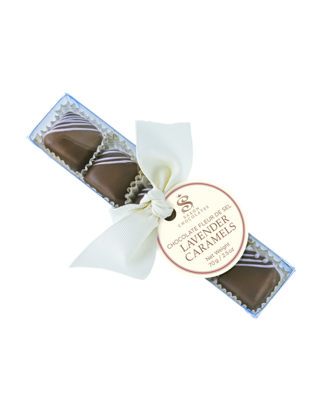 Sold Out Dark Chocolate Lavender Sea Salt Caramels Box (5 pcs.)