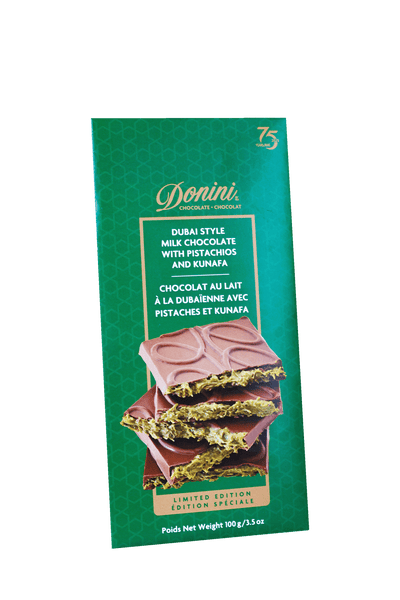 Donini Dubai Style Milk Chocolate with Pistachios and Kunafa Bar
