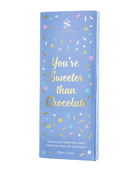 "You're Sweeter Than Chocolate" Milk Chocolate Toffee Bar Greeting Card