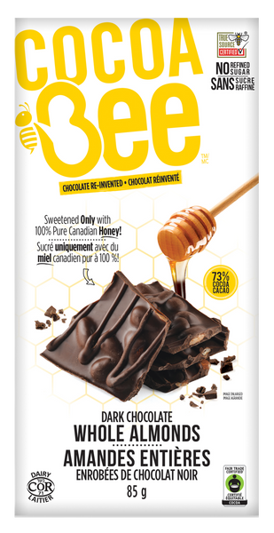 COCOABEE™ 73% Dark Chocolate with Whole Almonds Bar