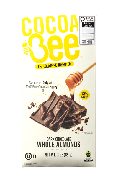 Cocoabee™ 73% Dark Chocolate with Roasted Almonds Bar