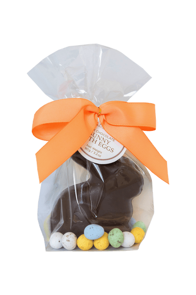 Dark Chocolate Hollow Bunny with Eggs Bag