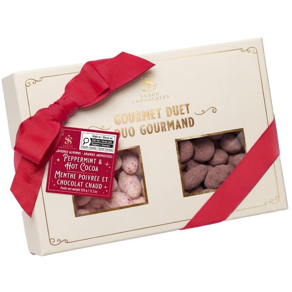 Gourmet Duet Peppermint and Hot Cocoa Almonds Gift Box
