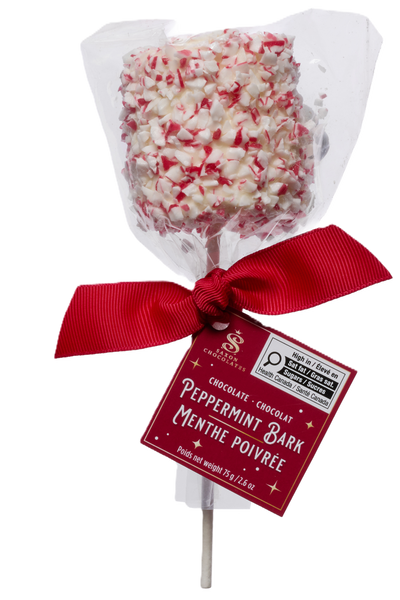 White Peppermint Jumbo Marshmallow Pop
