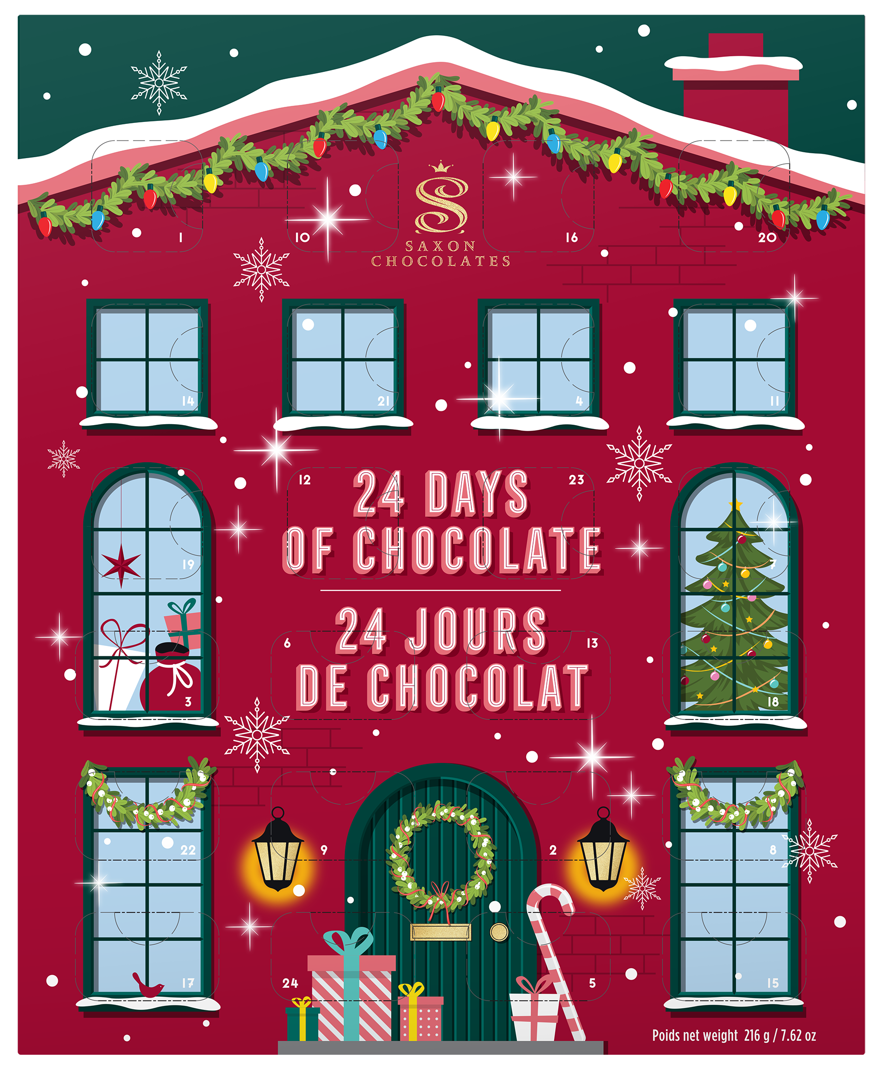 24 Days of Chocolate Advent Calendar Saxon Chocolates